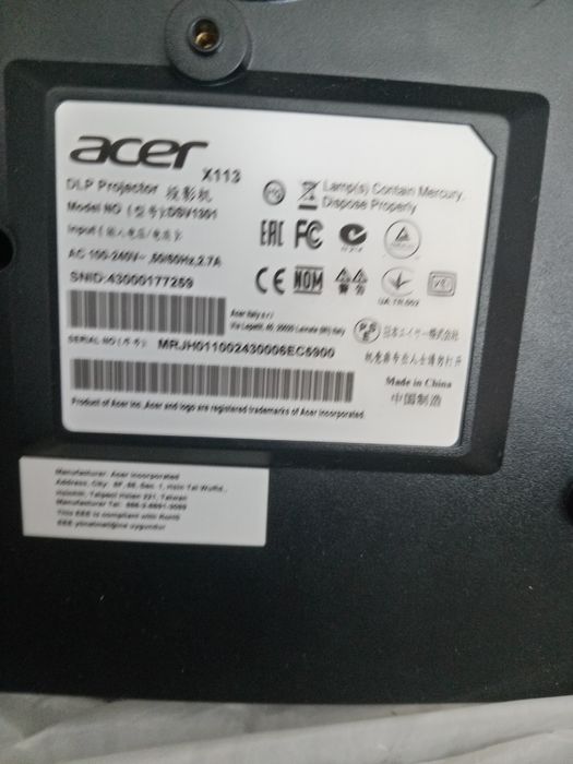 acer видео проектор с гарантие