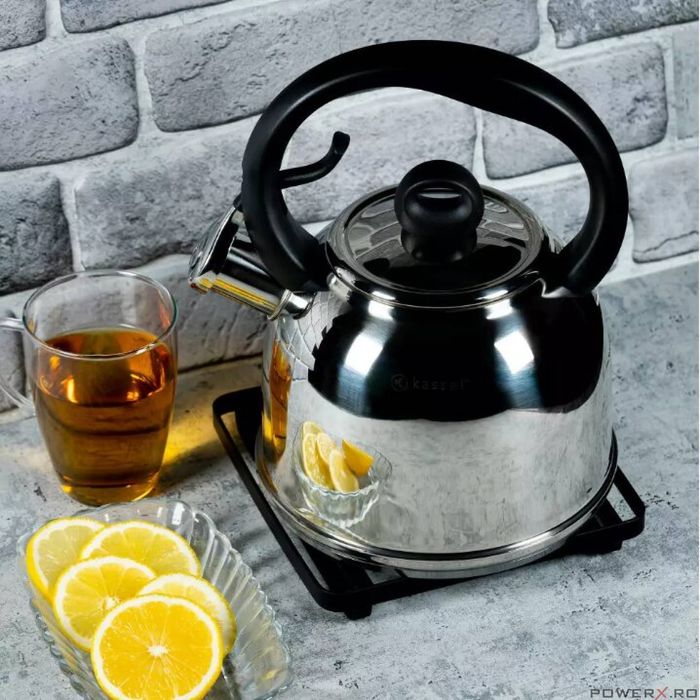 Fierbător tradițional fabricat din inox, ceainic 2 litri, 18-25 cm,