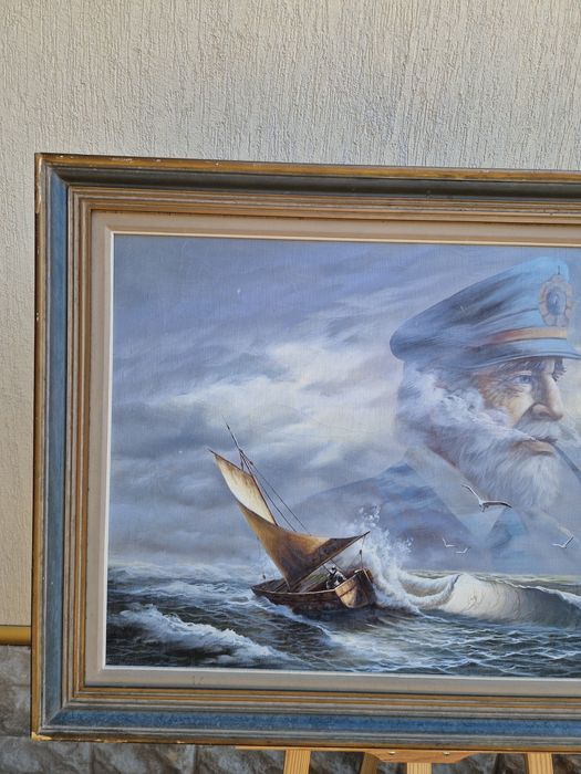 Уникална антикварна майсторска картина масло върху платно