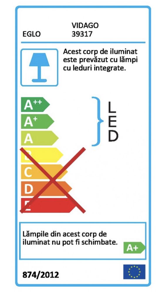 Plafoniera EGLO VIDAGO 39317