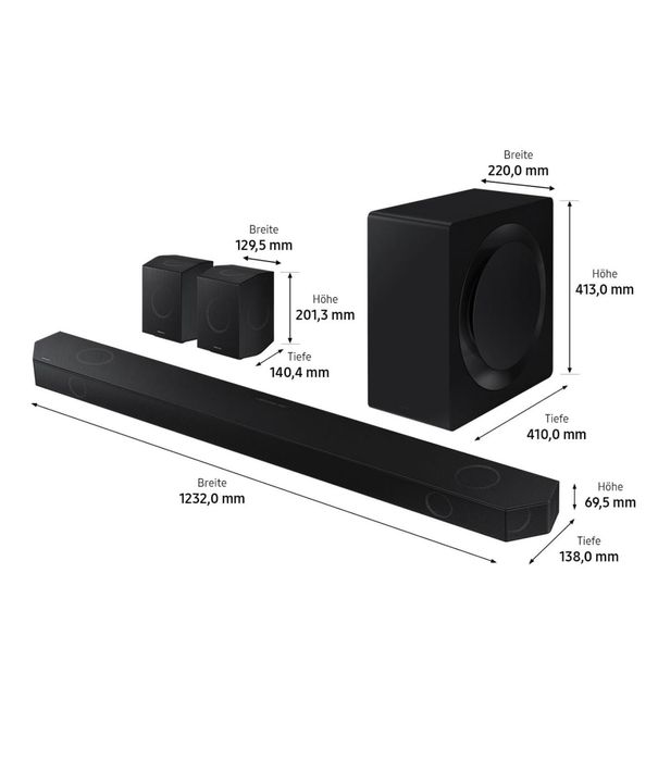 Samsung HW-Q995GD 11.1.4 Channel Q Soundbar for TVs, 4.0.2 Channel Rea