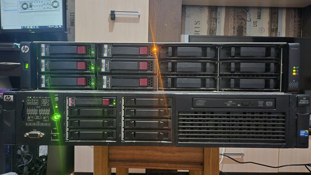 Сервер + СХД. HP ProLiant DL380 G7. Дисковый массив HP MSA P2000.