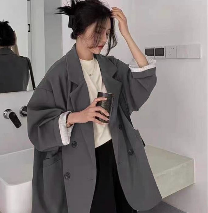 Серый пиджак, размер 52