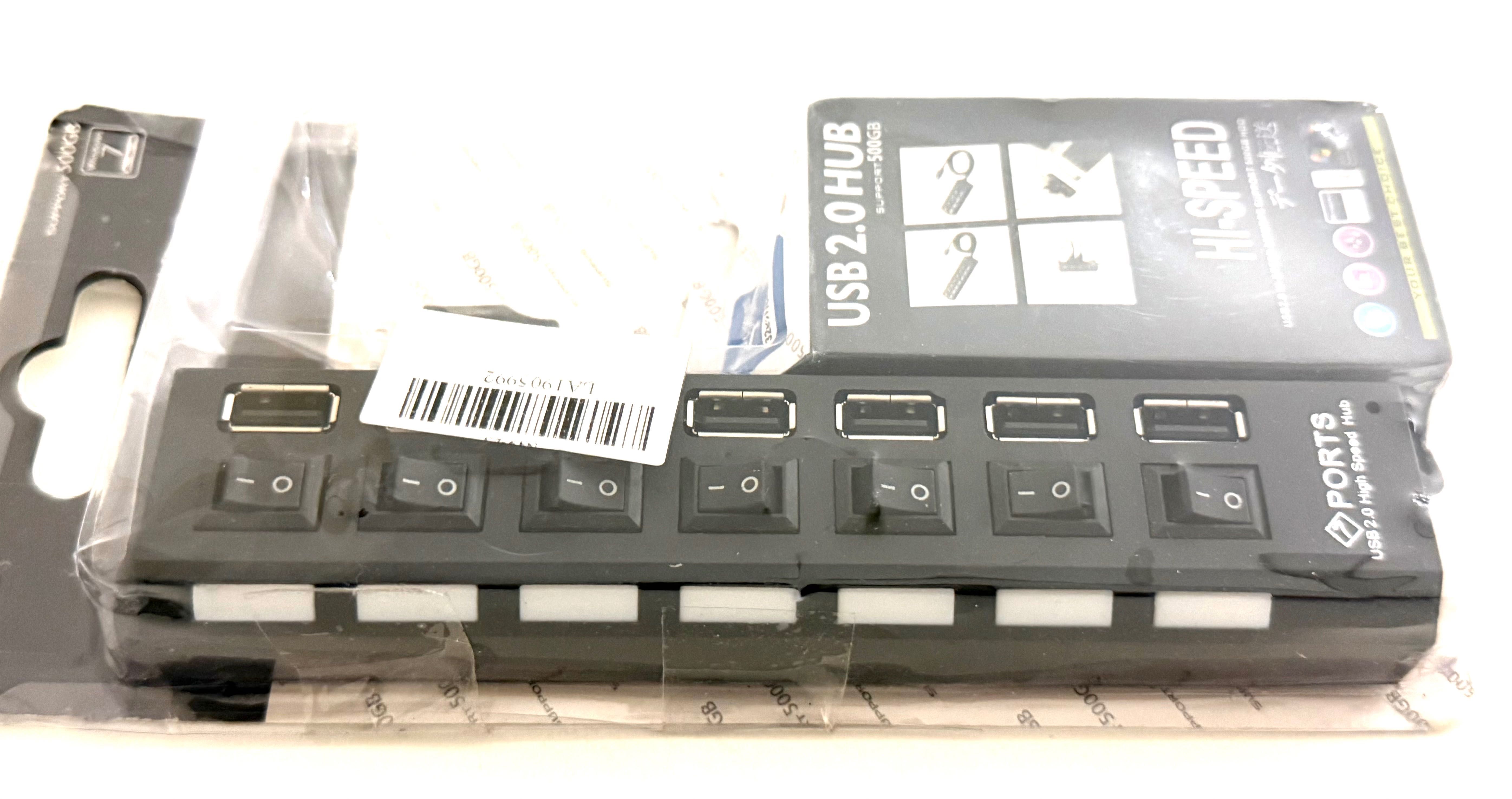 7-портов USB хъб със супер бърз 480mbps високоскоростен трансфер