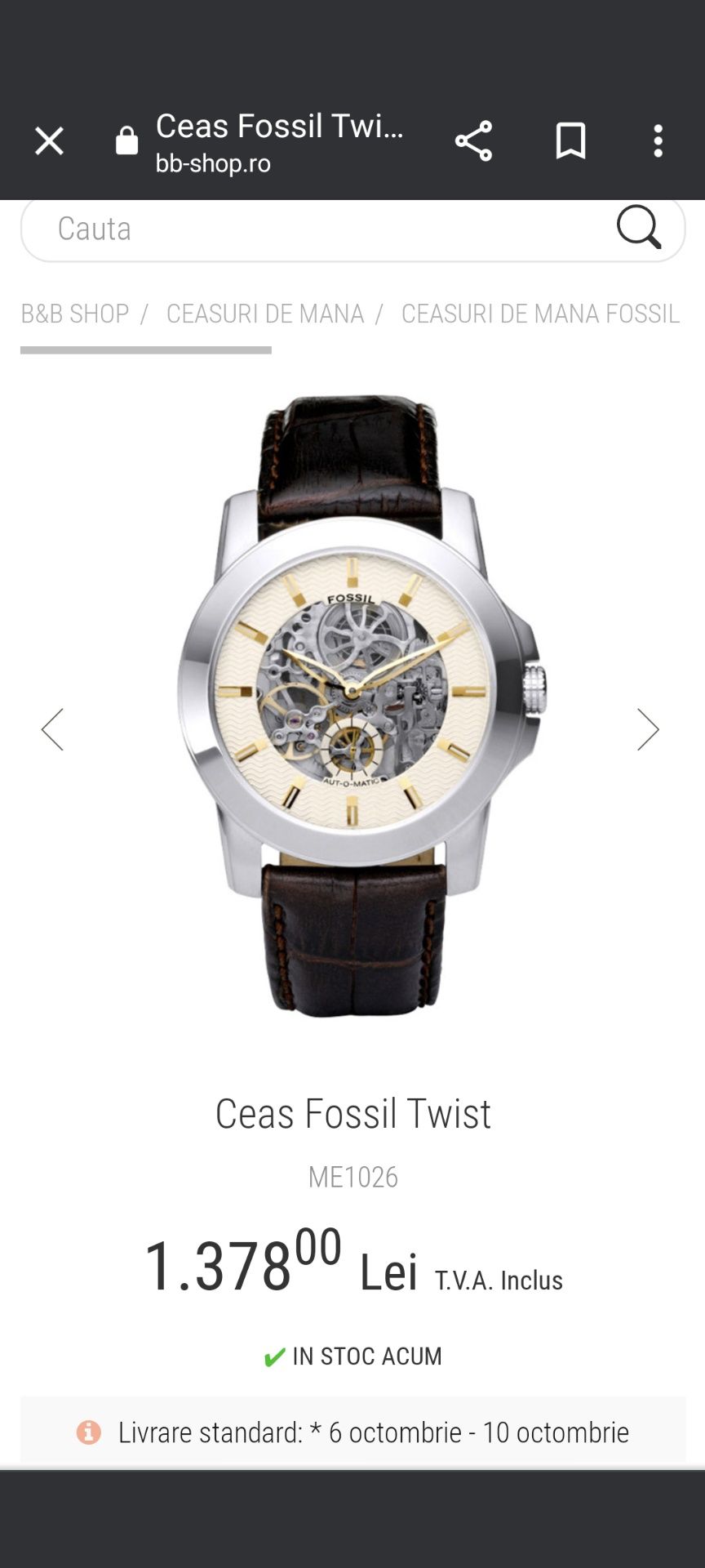 Ceas Fossil twist automatic