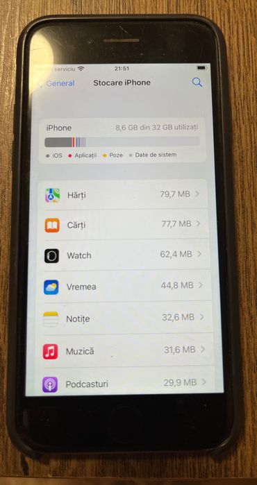 iPhone 7 Black 32GB - Baterie 100% Nouă! Stare bună de funcționare