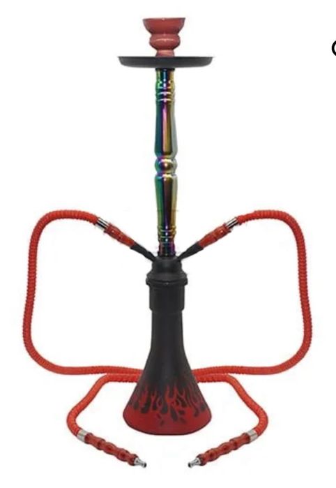 Narghilea mare 60-50 cm Rosu sau Negru cu 2 furtune NOU