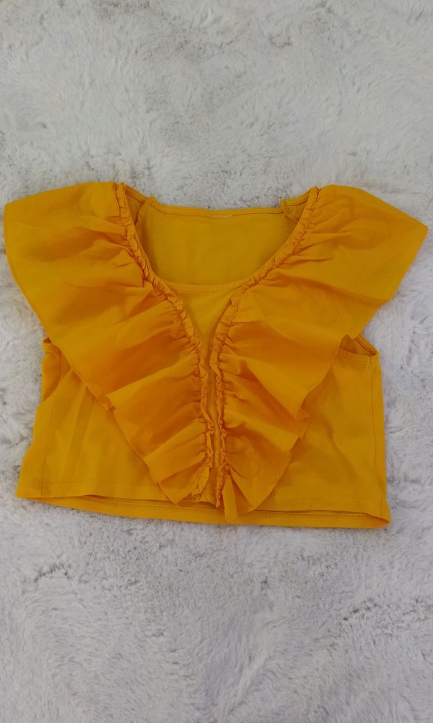 Лятна детска жълта блуза с къс ръкав от Zara