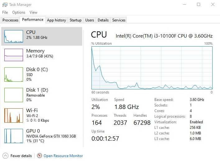 Intel i3-10100F, до 4.30 GHz socket 1200 процесор