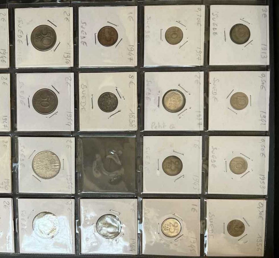 Швеция 19 стари монети колекция СРЕБРО и Бонус