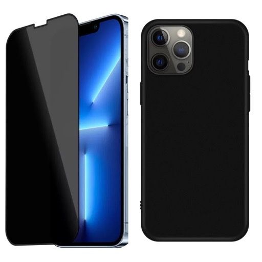 Husa X CASE Tpu si Folie Sticla 4D Privacy Iphone 13/12 MINI PRO MAX