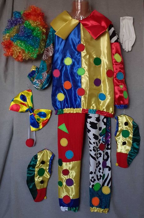Costum Clovn pentru copii marimile 7 si 8 (8-9-10-11-12-13 ani)