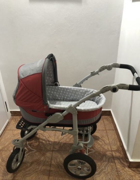 Carut ultramodern 3 in 1 cu roti din cauciuc cu camera de aer