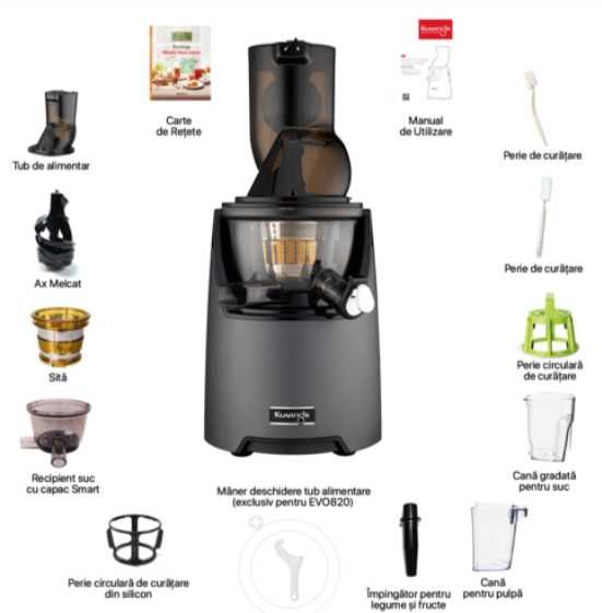 Storcător silențios cu melc pentru fructe/legume - Kuvings EVO 820