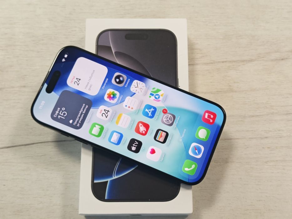Като нов iPhone 16 Pro 128 GB Black 22м гаранция