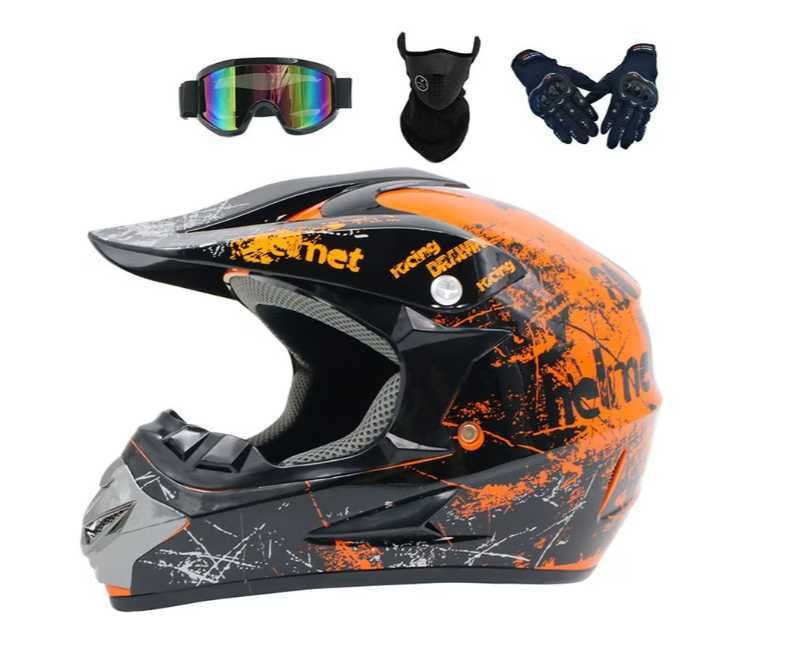 NOU! Casca moto, trotineta, cu ochelari, manusi, marimea L si M