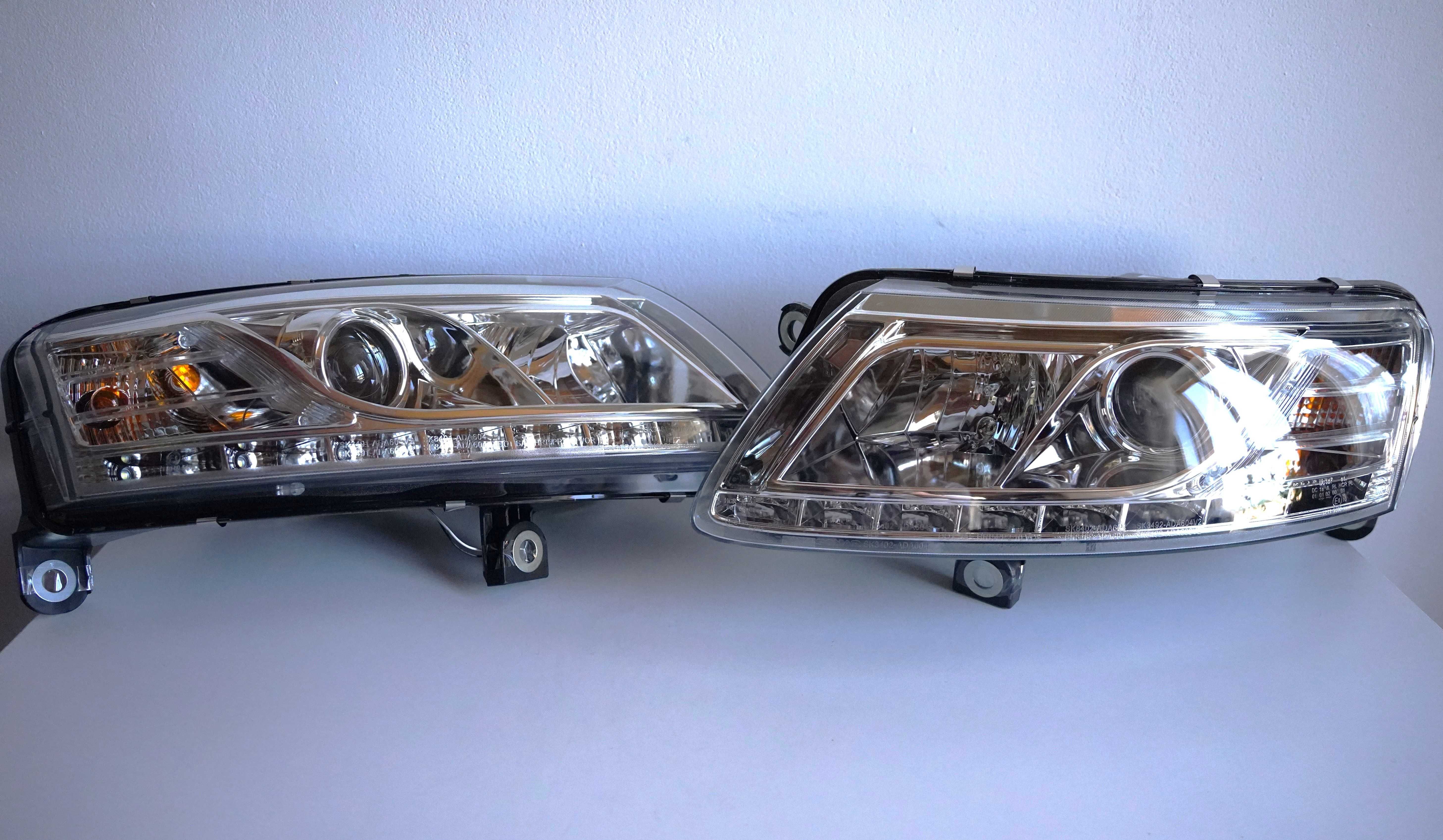 Фарове Ауди А6 Ц6 4Ф ЛЕД дневни светлини Audi A6 C6 4F 04-08 Кристални