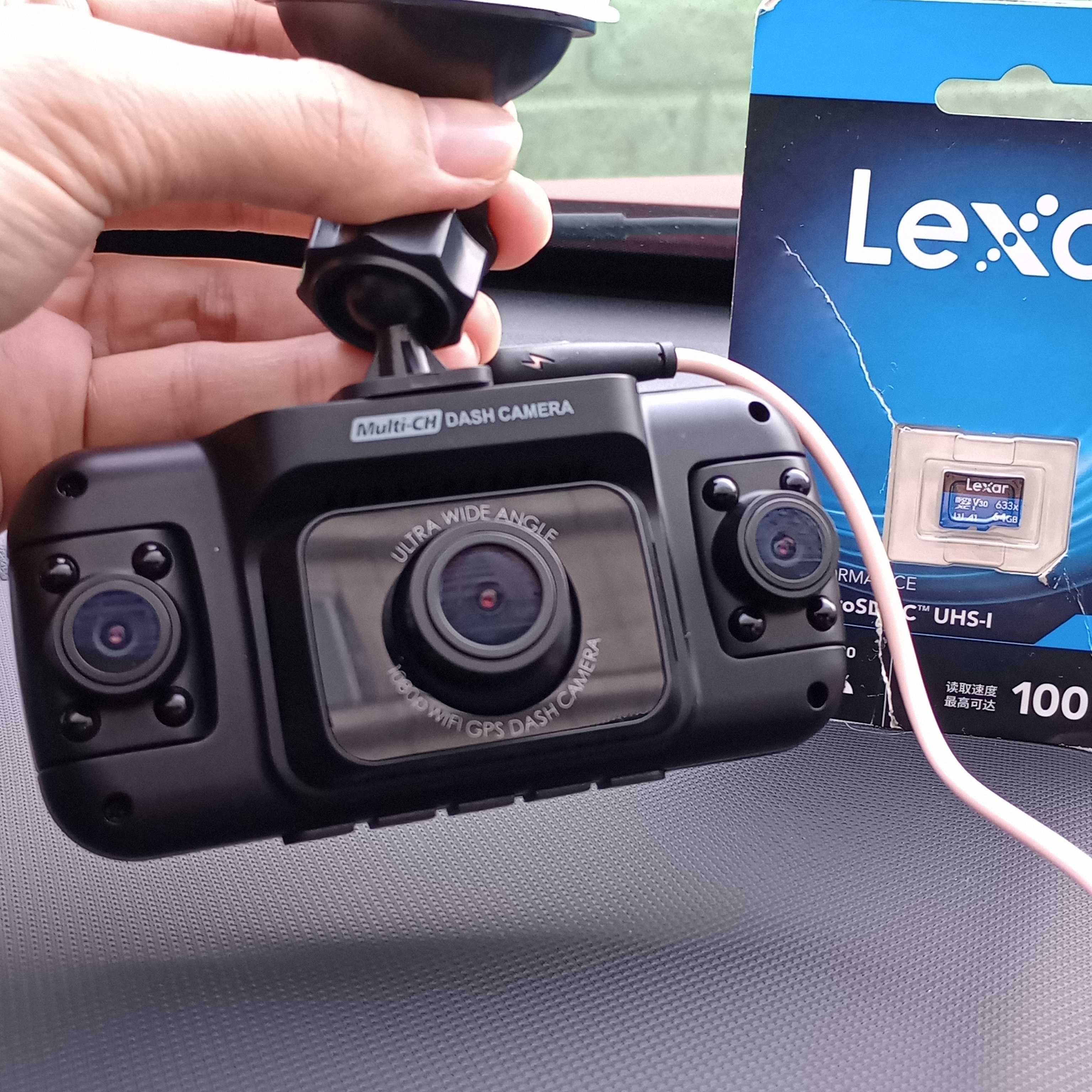 3 камеры Full HD видеорегистратор Wi-Fi GPS 360 Приложени Андроид США