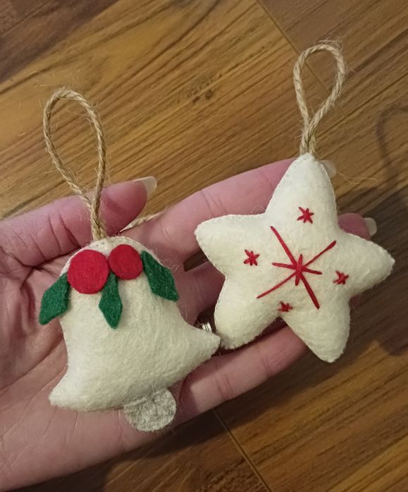 Set decorațiuni brad Handmade fetru lana