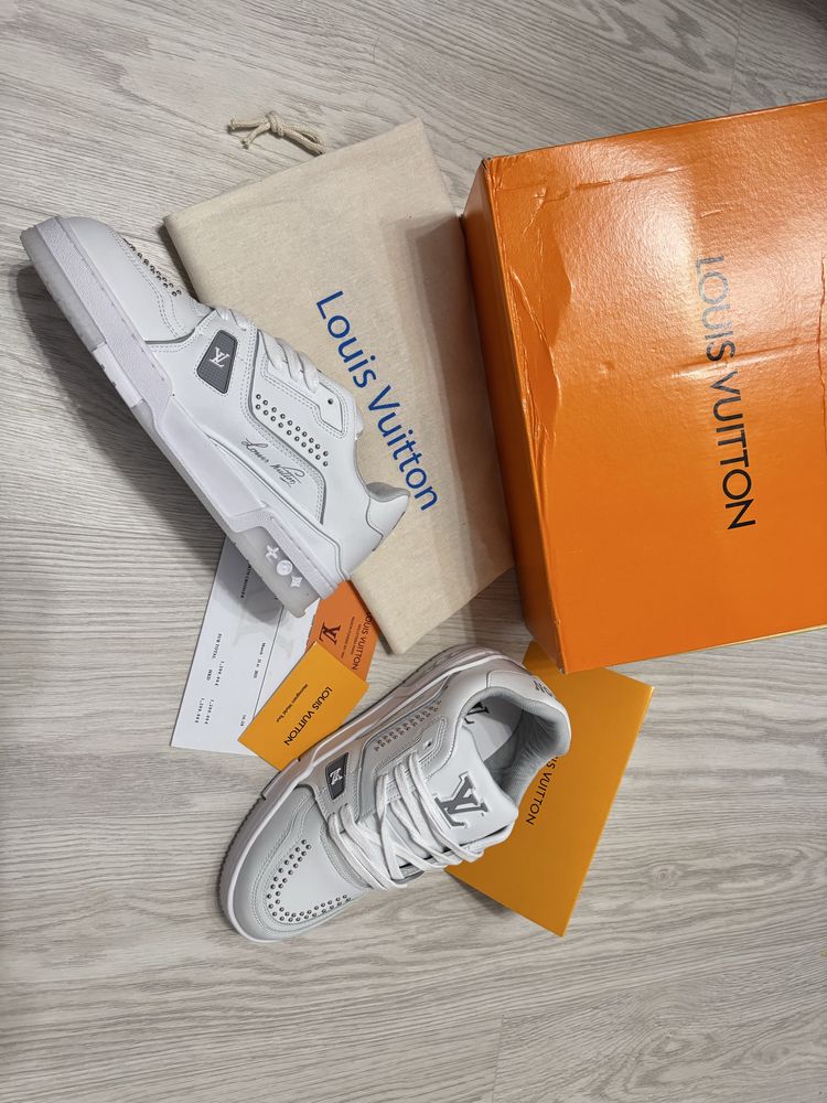 Adidasi Louis Vuitton LV Trainer White - Tenesi NOI Baieti - Unisex