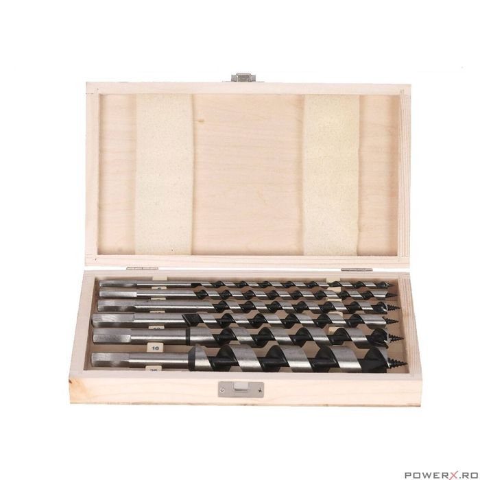 Set burghie pentru lemn, 230 mm, 6 piese, 6/8/10/12/16/25, Silver
