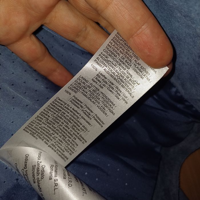 Orsay светло синьо яке от естествена кожа  Л