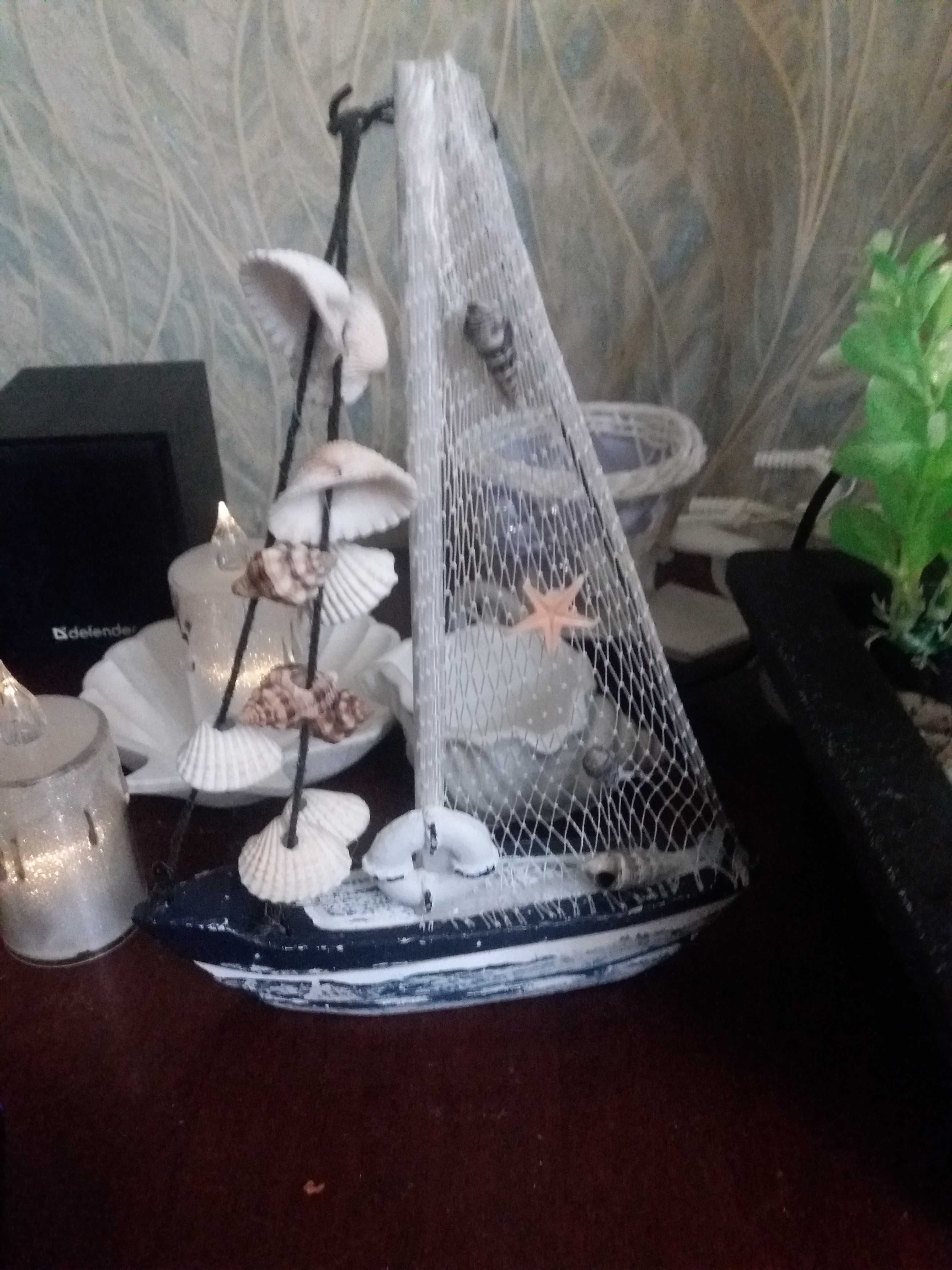 Сувенир: Морской комплект для декора дома - водопад и корабль