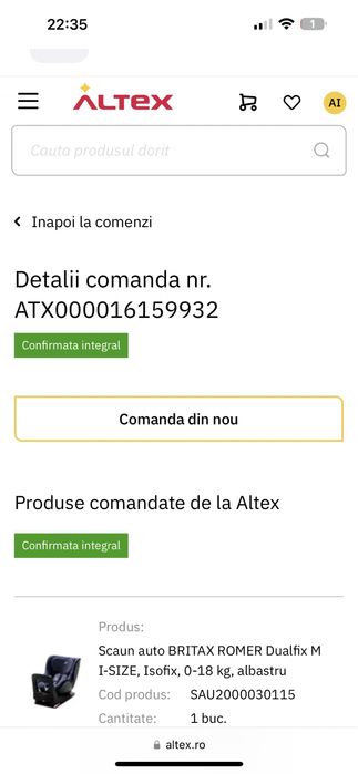 Scaun auto BRITAX ROMER Dualfix M I-SIZE, Isofix, 0-18 kg, albastru