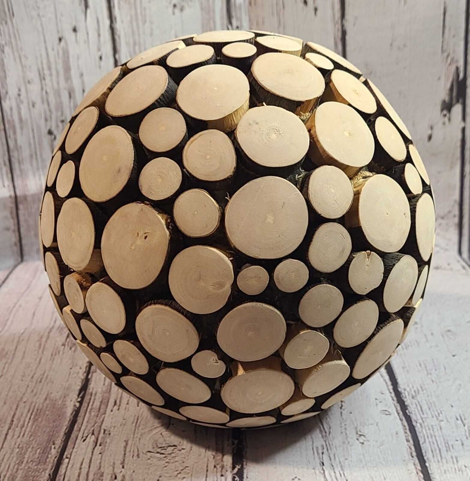 SFERA Bila Minge decoratiune cu Bucati de lemn Handmade Unicat Romania