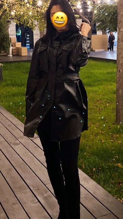 женская кожанная рубашка