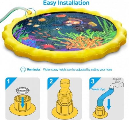 Piscina pentru copii cu stropitoare Keten, PVC, multicolor, 170 cm