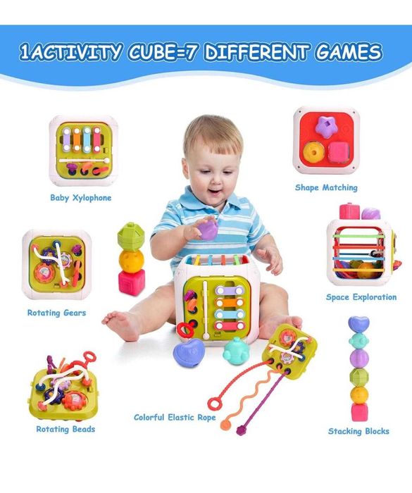 VÂND Jucărie cub educativ interactiv, 7 in 1, Montessori