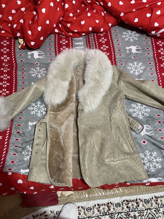 cojoc din blana de vulpe argintie