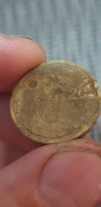 Vand moneda de 20 eurocenti rara cu E in steluta