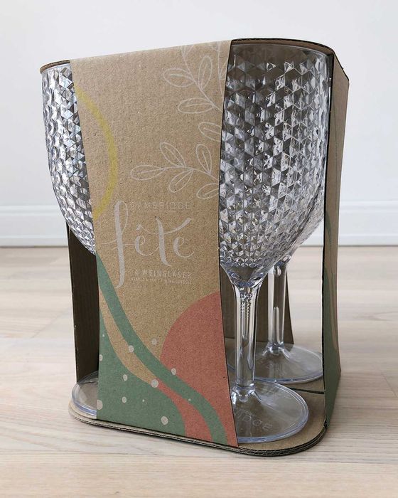 Елегантни универсални пластмасови чаши, имитация на стъкло - 4 бр.