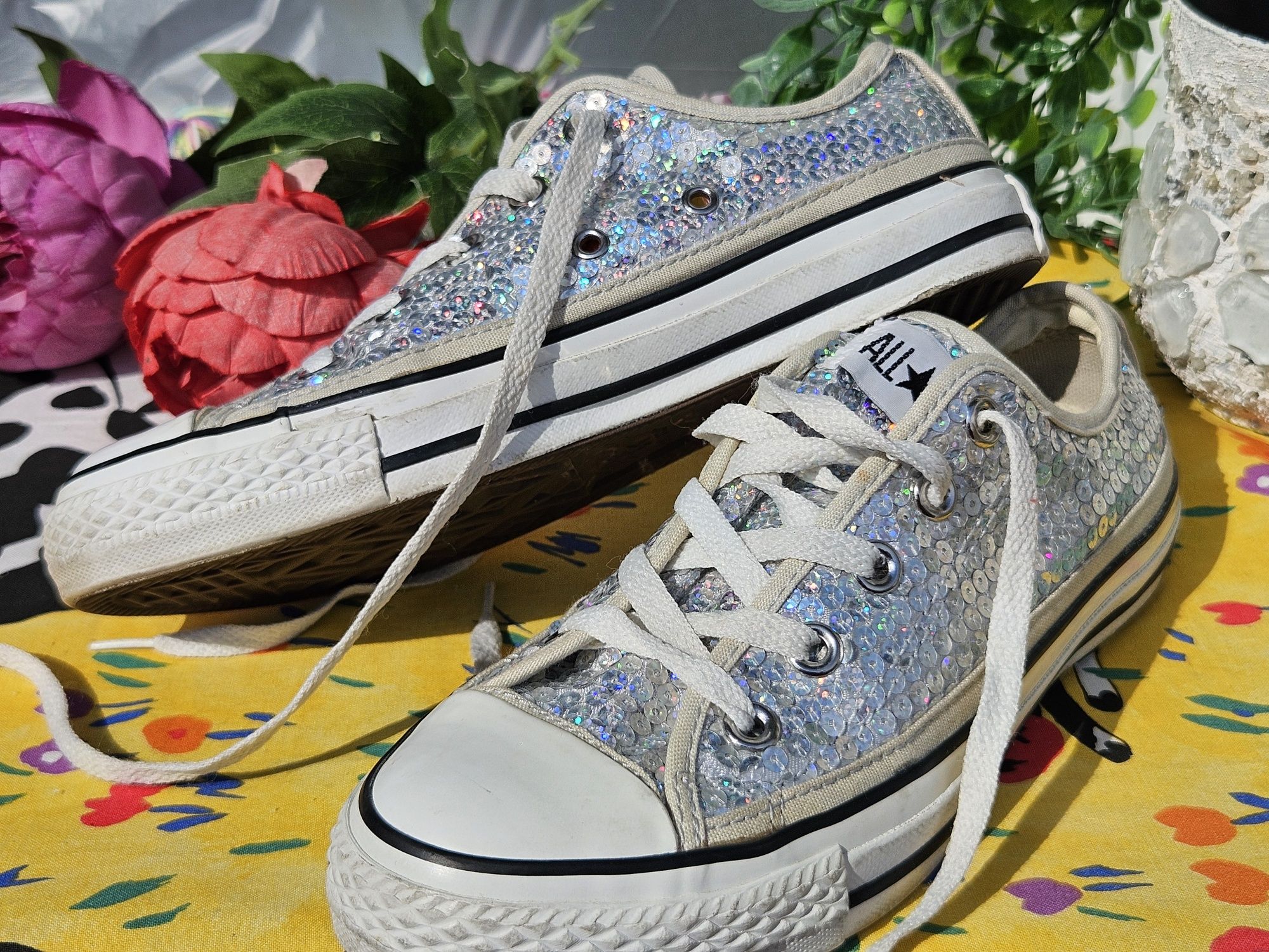 Converse оригинални кецове с пайети