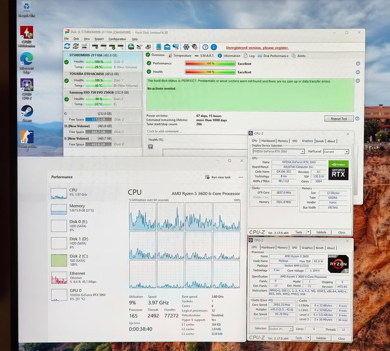 PC Gaming Ryzen 5, RTX3060 12GB