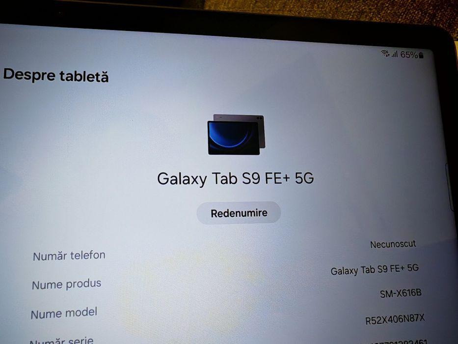 Samsung Tab S9 Fe Plus 5G,plus tastatură.
