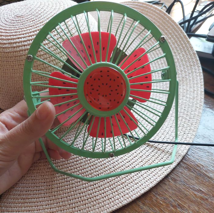 Mini ventilator birou USB formă de pepene verde Sinsay
