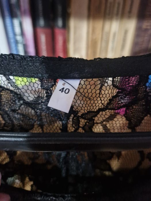 Rochie mov din catifea cu dantela neagra, mărimea 40