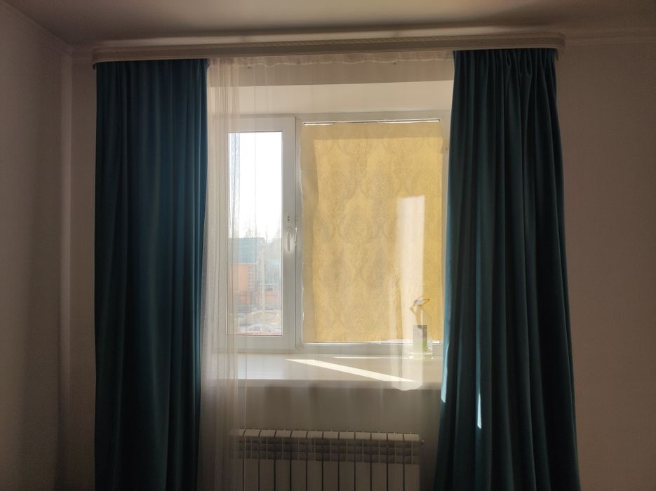 Шторы и тюль с карнизом