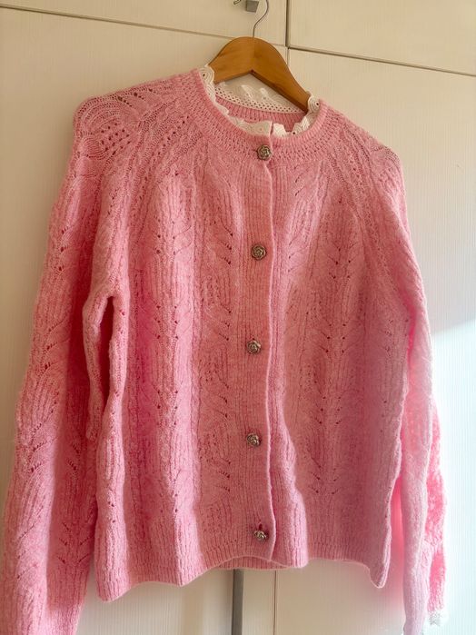 Дамска жилетка в бебешко розово