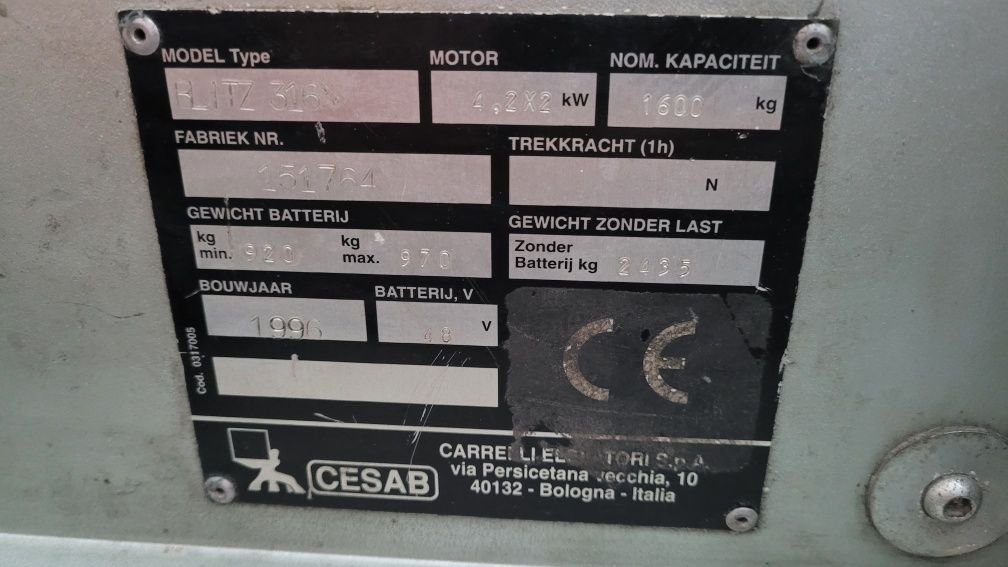 Stivuitor electric bt stivuitoare motostivuitor 1.6 t electrostivuitor