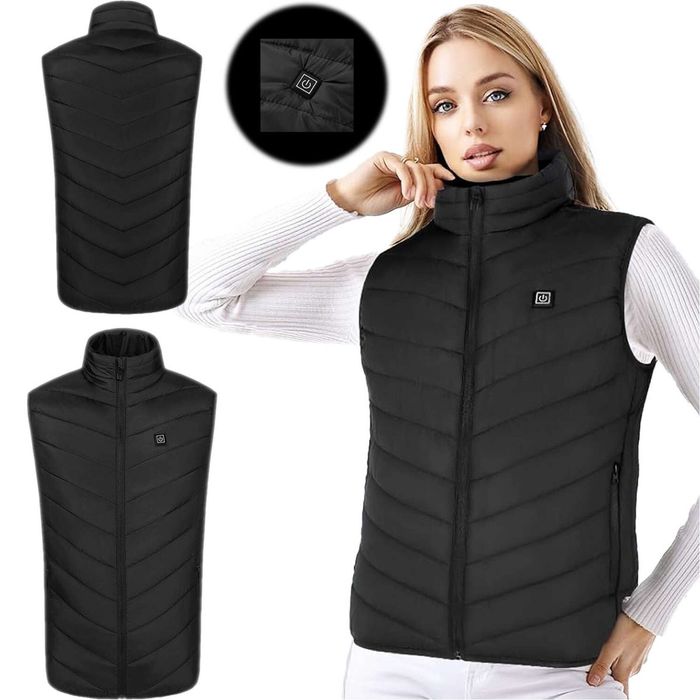 Електрически отопляем елек , 9 зони , Usb захранване,черен