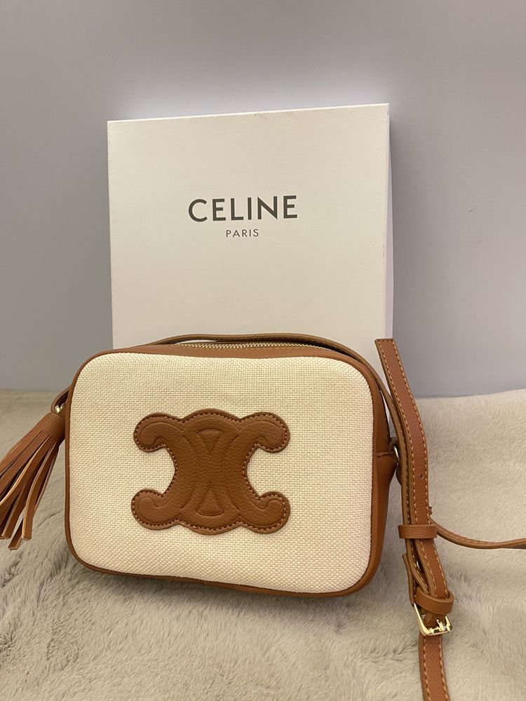 Geanta/Poșetă Celine Cabas Drawstring Cuir Triomphe