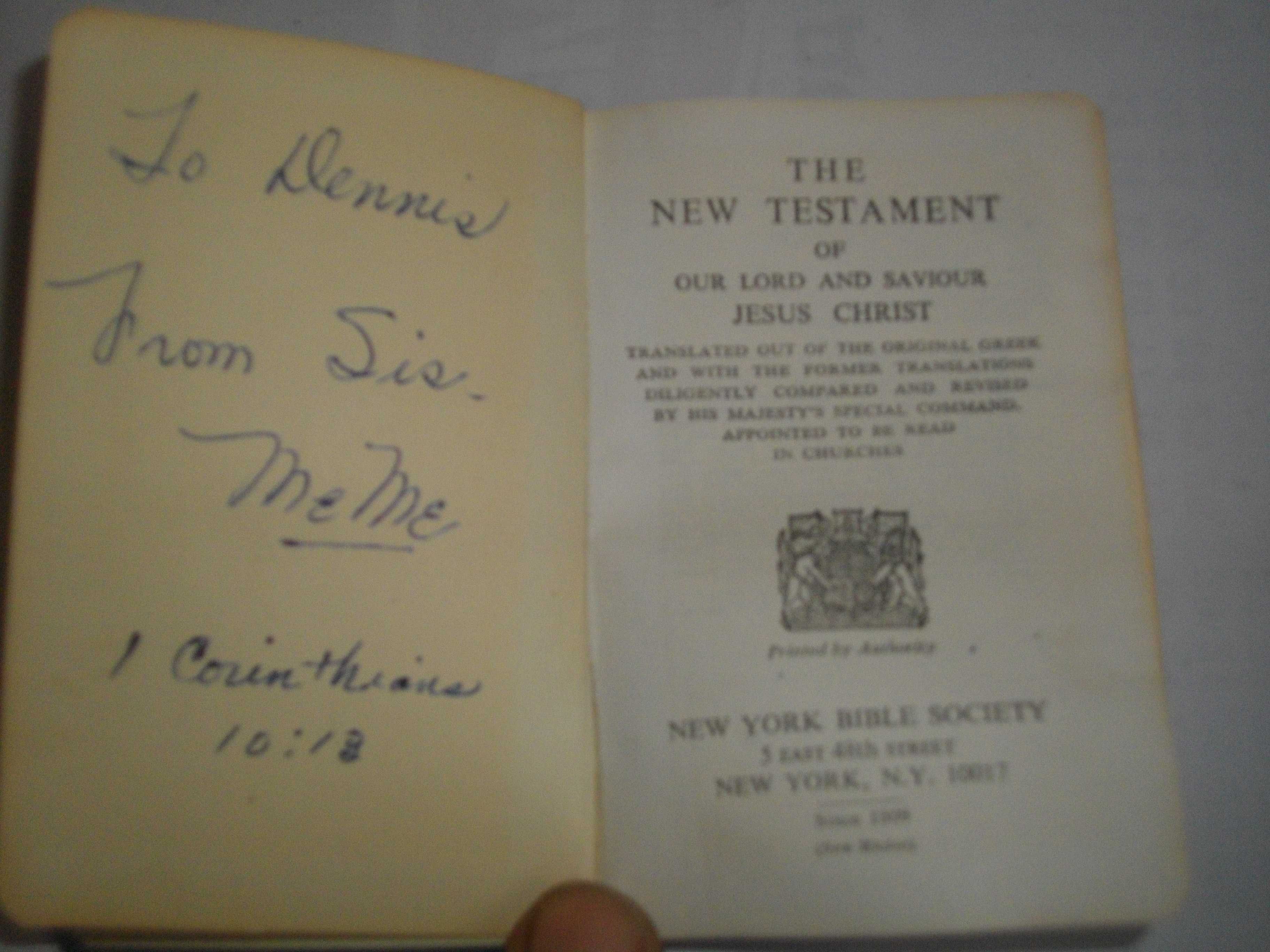Стара Книга Джобна Библия На Англ.Език-1809г-"New Testament"
