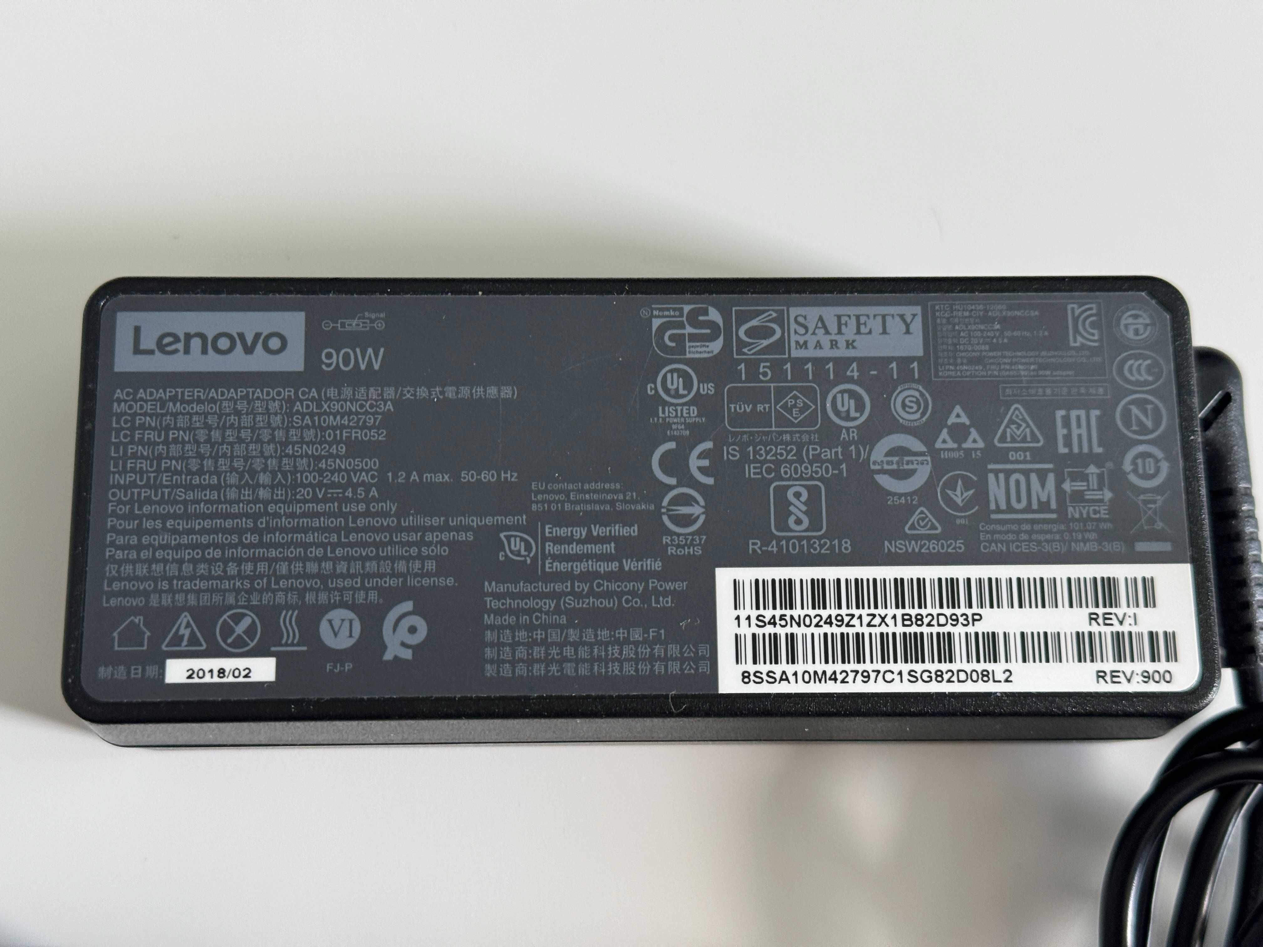 Incarcator laptop Lenovo 90W, cu cablu alimentare retea