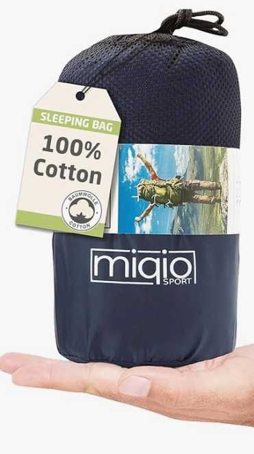 Sac de dormit Miqio 2 în 1 din bumbac cu fermoar complet