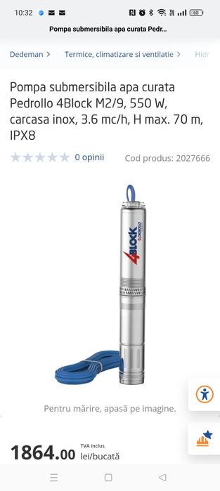 Pompa submersibila pedrollo