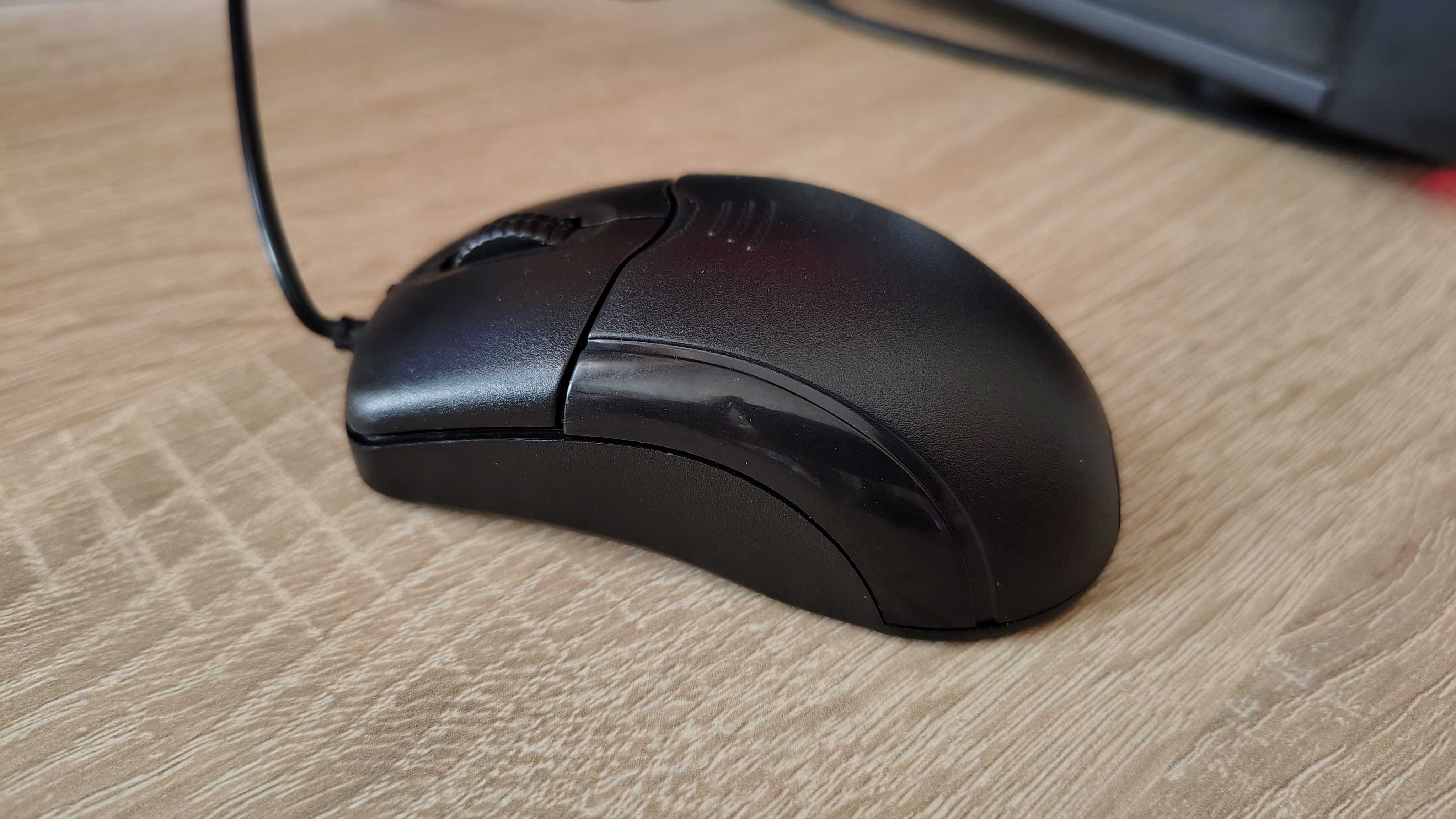 Mouse optic 3D negru, cu fir, USB